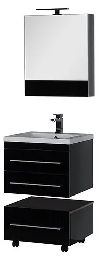 Шкаф-зеркало Aquanet Верона 58 L чёрный 00175384