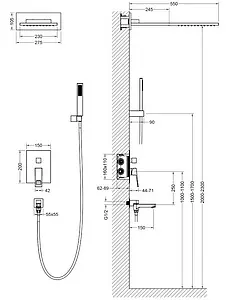 Душевая система со смесителем для ванны Timo Briana чёрный матовый SX-7119/03SM Душевая система со смесителем для ванны Timo Briana чёрный матовый SX-7119/03SM, 2