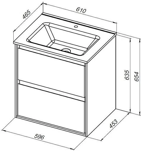 Тумба-умывальник подвесная Aquanet Милан 60 дуб рустикальный 00336377+00254363
