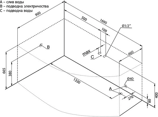 Ванна акриловая Aquanet Jersey 170x100 L 00203988