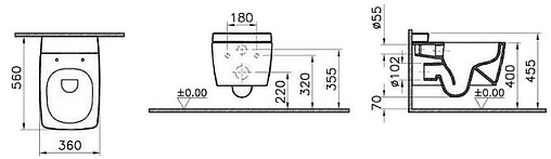 Унитаз подвесной безободковый VitrA Metropole Rim-Ex белый 7672B003-0075