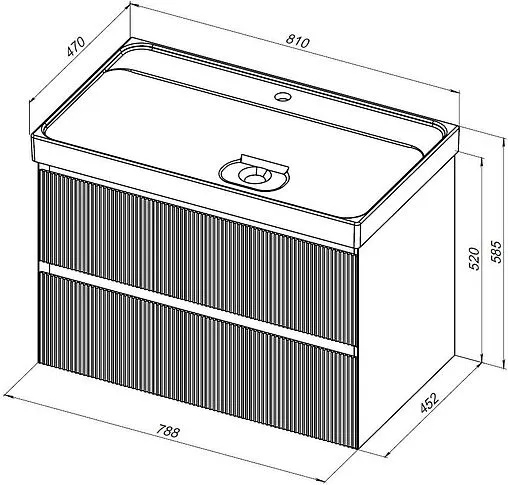 Тумба под умывальник подвесная Aquanet Альтера 80 белый матовый 00337156