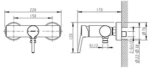 Смеситель для душа Bravat Palace хром F9172217CP-01-RUS Смеситель для душа Bravat Palace хром F9172217CP-01-RUS, 2
