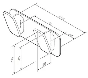 Крючок двойной Am.Pm Inspire 2.0 хром A50A35600 Крючок двойной Am.Pm Inspire 2.0 хром A50A35600, 2