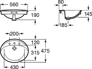 Раковина Roca Aloa 56 белый 327865000, 2