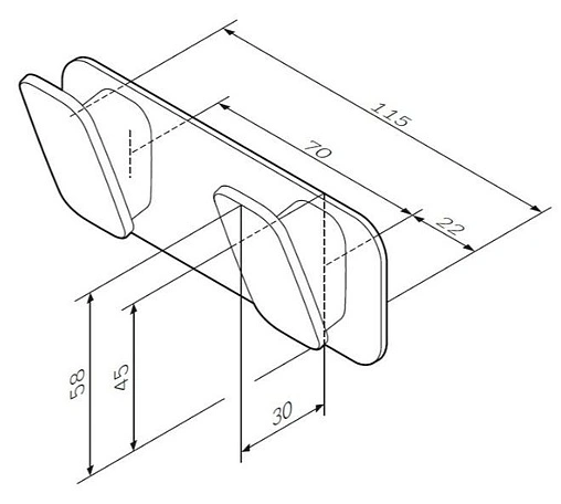 Крючок двойной Am.Pm Inspire 2.0 хром A50A35600
