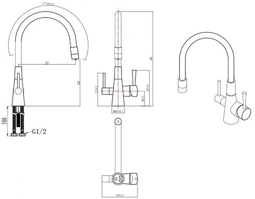 Смеситель для кухни с подключением к фильтру Lemark Comfort белый матовый LM3075W