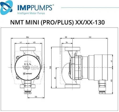 Насос циркуляционный IMP Pumps NMT MINI PRO 25/60-130 979525419 Насос циркуляционный IMP Pumps NMT MINI PRO 25/60-130 979525419