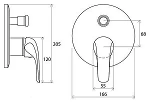 Смеситель для ванны скрытого монтажа Ravak Rosa RS 065.01 хром X070050, 2