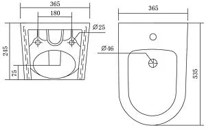 Биде подвесное Aquatek Оберон/ Бетта белый AQ0516-00, 2