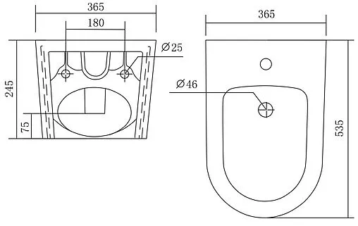 Биде подвесное Aquatek Оберон/ Бетта белый AQ0516-00