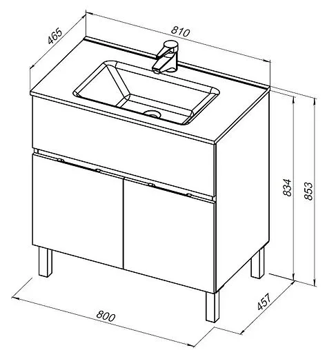 Тумба под умывальник напольная Aquanet Алвита New 80 белый матовый 00277550