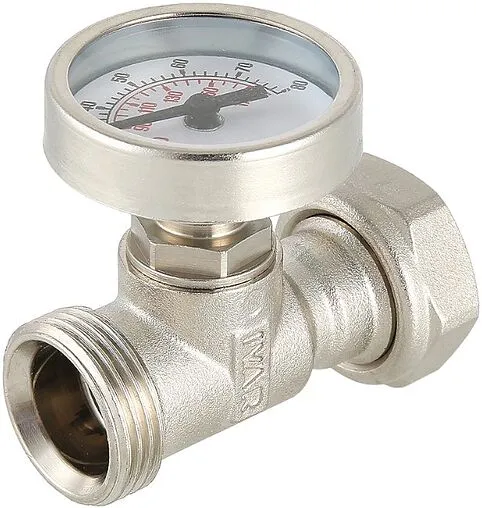 Тройник коллекторный с термометром (0-80°С) ¾&quot;ек x ¾&quot;ек Valtec VT.4615.0.0