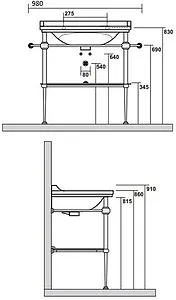 Консоль напольная Kerasan Waldorf 80 хром 9197K1cr+4141K1bi/cr*1 Консоль напольная Kerasan Waldorf 80 хром 9197K1cr+4141K1bi/cr*1, 2