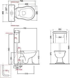 Унитаз-компакт с высоким бачком Kerasan Retro белый Унитаз-компакт с высоким бачком Kerasan Retro белый, 2