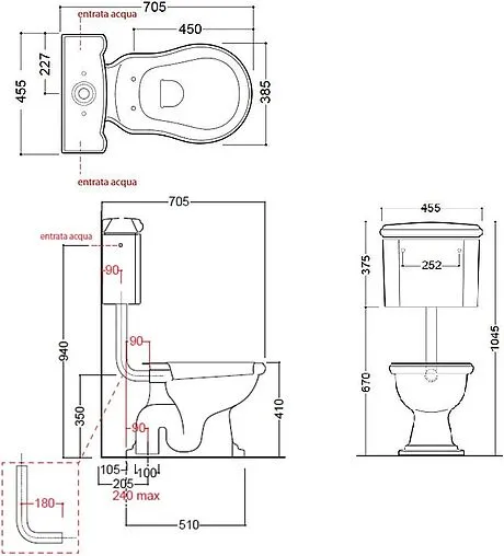Унитаз-компакт с высоким бачком Kerasan Retro белый
