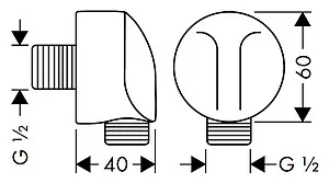Шланговое подключение Hansgrohe FixFit Е хром 27454000 Шланговое подключение Hansgrohe FixFit Е хром 27454000, 4