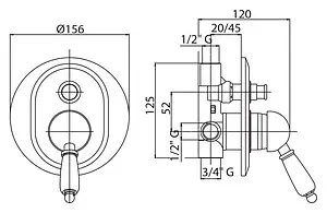 Смеситель для ванны скрытого монтажа Cezares Venezia золото VENEZIA-VDIM-03/24-Bi Смеситель для ванны скрытого монтажа Cezares Venezia золото VENEZIA-VDIM-03/24-Bi, 3