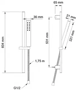 Душевая стойка Swedbe Calypso хром 5086, 2
