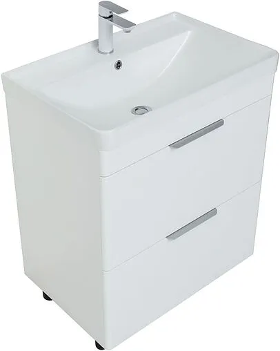 Тумба-умывальник напольная Aquanet Ирис new 70 белый глянец 00310153+