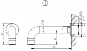Излив для скрытого монтажа Bravat Built-in хром FS101C-RUS, 2