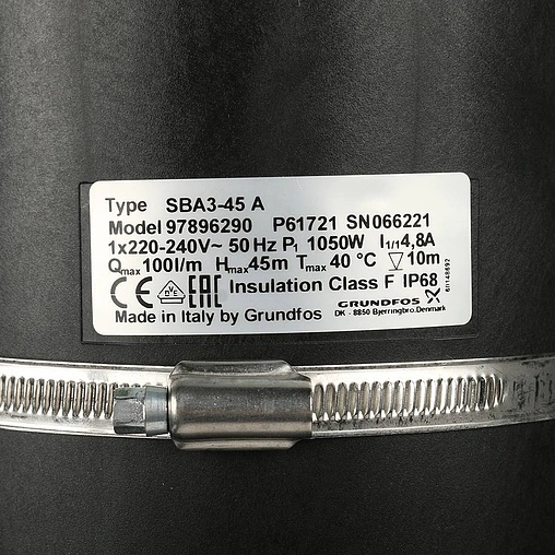 Автоматическая погружная насосная установка Grundfos SBA 3-45 A 97896290 Автоматическая погружная насосная установка Grundfos SBA 3-45 A 97896290