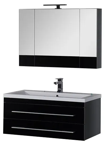 Шкаф-зеркало Aquanet Верона 100 чёрный 00175386