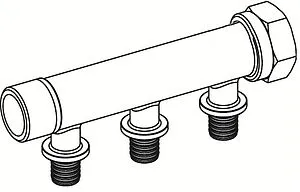 Коллектор распределительный проходной 3 отвода ¾&quot;в/н x 16мм TECEflex 712202, 2