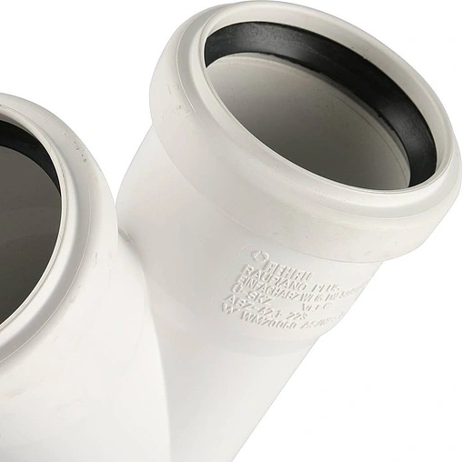 Тройник внутренний бесшумный D=50x50мм Угол 45° Rehau Raupiano Plus 11212341001