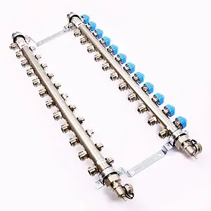 Группа коллекторная без расходомеров 12 отводов 1"н/н x ¾"ек Uni-fitt 456W4312 Группа коллекторная без расходомеров 12 отводов 1"н/н x ¾"ек Uni-fitt 456W4312, 2