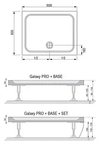 Поддон для душа Ravak Gigant Pro 100х80 Chrome XA04A401010 Поддон для душа Ravak Gigant Pro 100х80 Chrome XA04A401010, 3