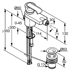 Смеситель для биде Kludi JOOP! хром 552170575 Смеситель для биде Kludi JOOP! хром 552170575, 2