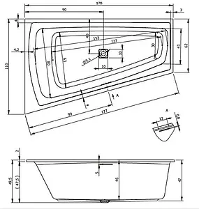 Ванна акриловая Riho STILL SMART LED 170x110 R B101003005, 2