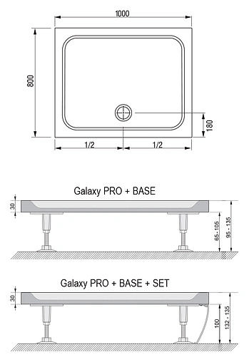 Поддон для душа Ravak Gigant Pro 100х80 Chrome XA04A401010 Поддон для душа Ravak Gigant Pro 100х80 Chrome XA04A401010
