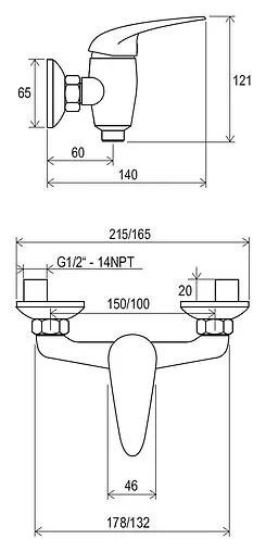 Смеситель для душа Ravak Suzan хром X070005 Смеситель для душа Ravak Suzan хром X070005