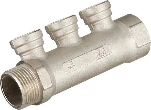 Коллектор распределительный проходной 3 отвода 1&quot;в/н x ½&quot;в Valtec VTc.550.N.0603