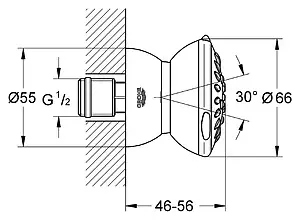 Душевая форсунка Grohe Relexa хром 27067000 Душевая форсунка Grohe Relexa хром 27067000, 2