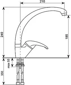 Смеситель для кухни Ulgran терракот U-007-307 Смеситель для кухни Ulgran терракот U-007-307, 2