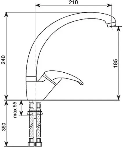Смеситель для кухни Ulgran шоколад UB-007-345 Brilliant