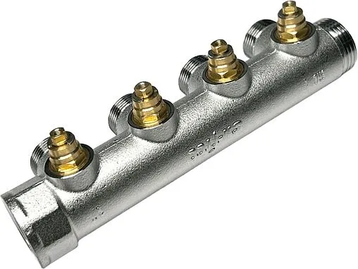 Коллектор регулирующий проходной 4 отвода 1&quot;в/н x ¾&quot;ек Uni-fitt 414C4340