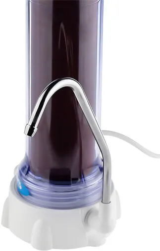 Водоочиститель стационарный настольный для мягкой воды Гейзер-1 У Евро 63015 прозрачный Водоочиститель стационарный настольный для мягкой воды Гейзер-1 У Евро 63015 прозрачный