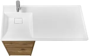 Тумба-умывальник напольная над стиральной машиной Aquaton Лондри 105 L дуб рустикальный 1A2670K1LHDR0+, 4