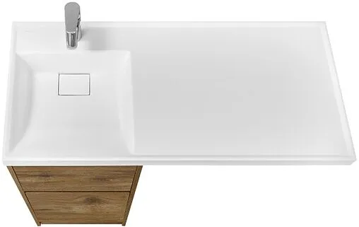 Тумба-умывальник напольная над стиральной машиной Aquaton Лондри 105 L дуб рустикальный 1A2670K1LHDR0+