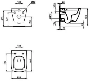 Унитаз подвесной безободковый Ideal Standard I.Life S RimLS+ белый T459201, 2