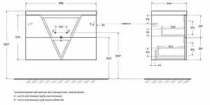 Тумба под умывальник подвесной BelBagno VITTORIA 90 Grigio Opaco VITTORIA-900-2C-SO-GO-P, 2