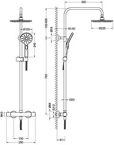 Душевая система с термостатом для душа Aquatek Европа хром AQ2343CR Душевая система с термостатом для душа Aquatek Европа хром AQ2343CR, 2