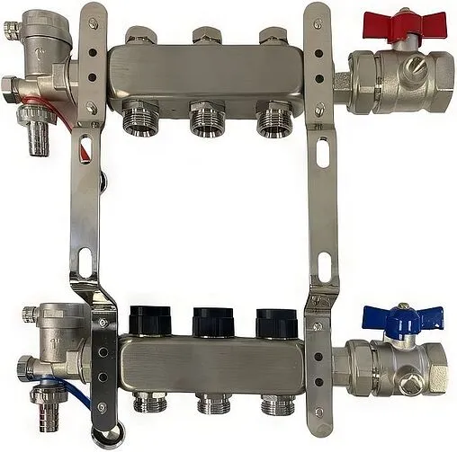 Группа коллекторная без расходомеров 3 отвода 1&quot;в/в x ¾&quot;ек WAAG WG.588.0603.F