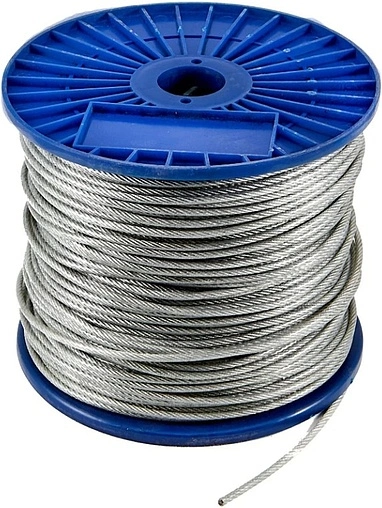 Трос стальной оцинкованный в ПВХ оболочке ¾мм (на отрез) DIN3055