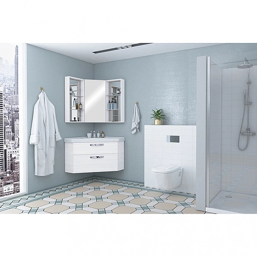 Тумба под умывальник подвесная Aquaton Кантара дуб полярный 1A205601ANW70