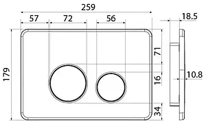 Клавиша смыва для унитаза IDDIS Unisteel 001 UNS01MBi77 черный матовый, 2